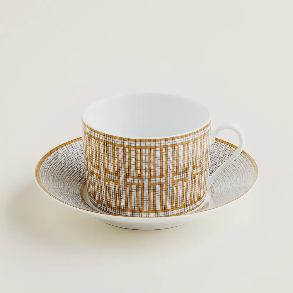 Чашка для сніданку і блюдце Mosaique Gold фото 1